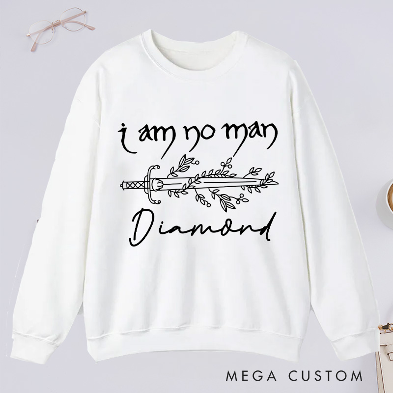 Personalized I Am No Man Classic Sweatshirts Reading Fandom Sweatshirt Bookish Sweatshirt with Name for Book Lover Gift Librarian Gift