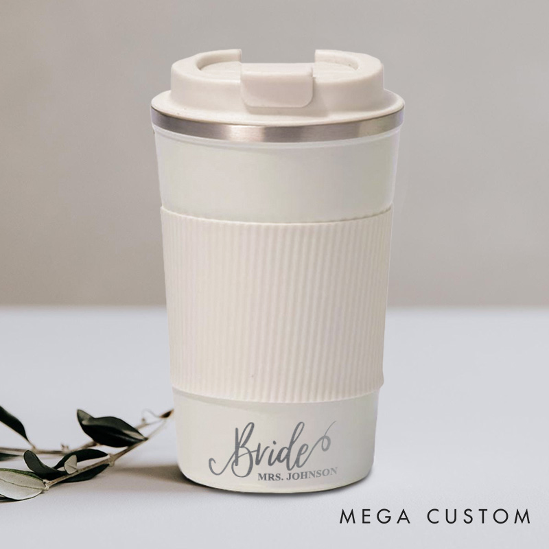 Personalized Mr and Mrs Wedding Couple Insulated Coffee Cup Tumbler