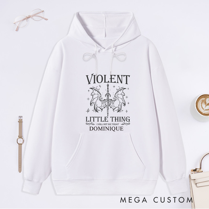 Personalized Violent Little Thing Classic Hoodies Bookish Hoodies Custom Book Lover Hoodies with Name Librarian Gift Reading Gift for Reader