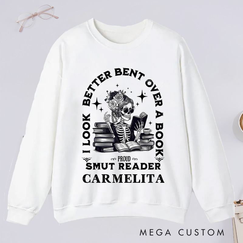 Personalized Spread Those Pages Classic Sweatshirts I look Better Bent Over A Book Bookish Sweatshirt with Name Book Lovers Gift Librarian Gift