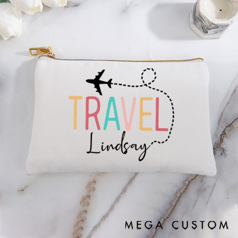 Personalized Makeup Bag Traveling Gift for Lovers Colorful Travel and Custom Name