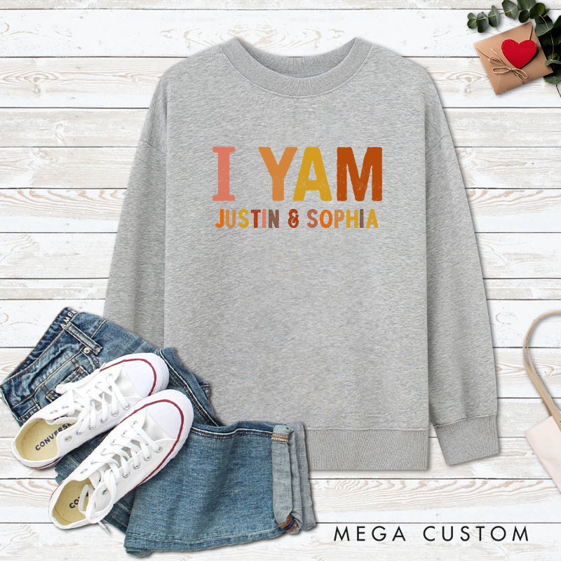 Personalized Couple Retro She's My Sweet Potato and I Yam Matching Sweatshirt Couple Thanksgiving Sweatshirt for Husband Wife Boyfriend Girlfriend