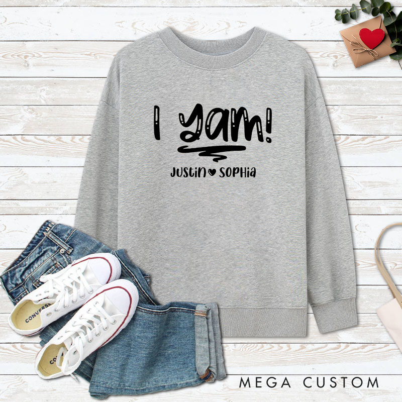 Personalized Couple Cute She's My Sweet Potato and I Yam Matching Sweatshirt Couple Thanksgiving Sweatshirt for Husband Wife Boyfriend Girlfriend