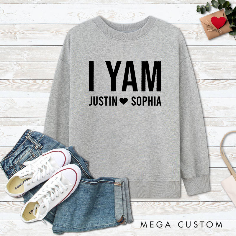 Personalized Couple Adorable She's My Sweet Potato and I Yam Matching Sweatshirt Couple Thanksgiving Sweatshirt for Husband Wife Boyfriend Girlfriend