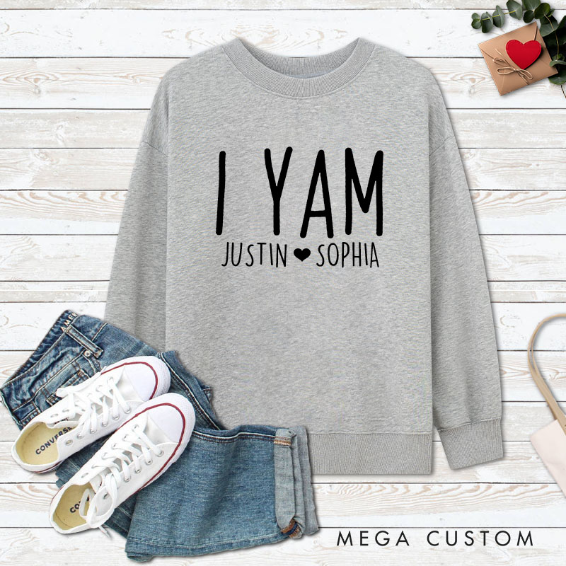 Personalized Couple Charming She's My Sweet Potato and I Yam Matching Sweatshirt Couple Thanksgiving Sweatshirt for Husband Wife Boyfriend Girlfriend