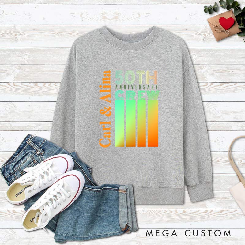 Personalized Couple 50th Anniversary Sweatshirt Modern Celebration Anniversary Top for Couple Sweatshirt for Husband Wife