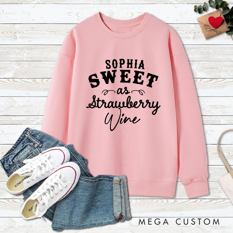 Personalized Couple Smooth as Tennessee Whiskey Sweatshirt Sweet as Strawberry Wine Valentine's Day Sweatshirt for Husband Wife Boyfriend Girlfriend
