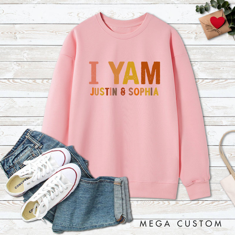 Personalized Couple Retro She's My Sweet Potato and I Yam Matching Sweatshirt Couple Thanksgiving Sweatshirt for Husband Wife Boyfriend Girlfriend