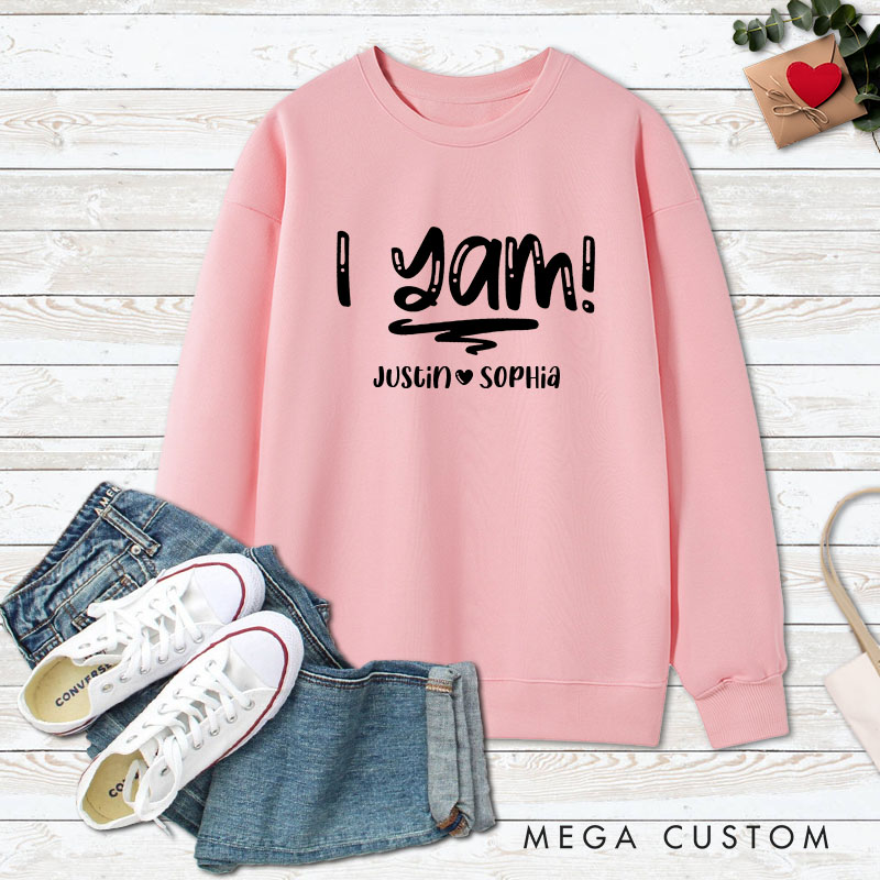 Personalized Couple Cute She's My Sweet Potato and I Yam Matching Sweatshirt Couple Thanksgiving Sweatshirt for Husband Wife Boyfriend Girlfriend