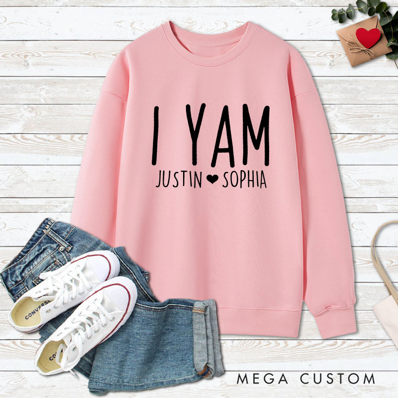 Personalized Couple Charming She's My Sweet Potato and I Yam Matching Sweatshirt Couple Thanksgiving Sweatshirt for Husband Wife Boyfriend Girlfriend