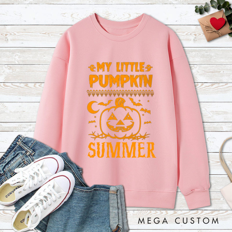 Personalized The Man Behind Pumpkin and My Little Pumpkin Halloween Couple Sweatshirt