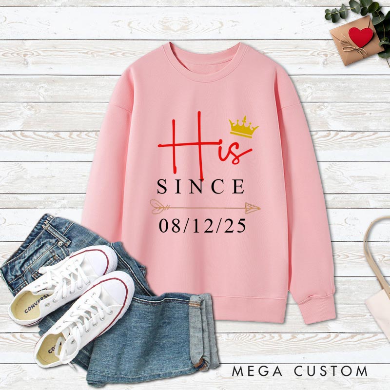 Personalized Couple Anniversary Sweatshirt His & Hers Royal Love Anniversary Outfit Boyfriend Girlfriend Anniversary Top for Couple