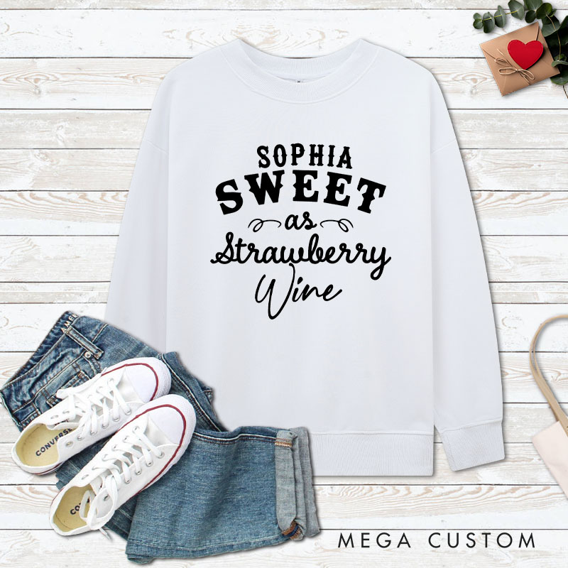 Personalized Couple Smooth as Tennessee Whiskey Sweatshirt Sweet as Strawberry Wine Valentine's Day Sweatshirt for Husband Wife Boyfriend Girlfriend