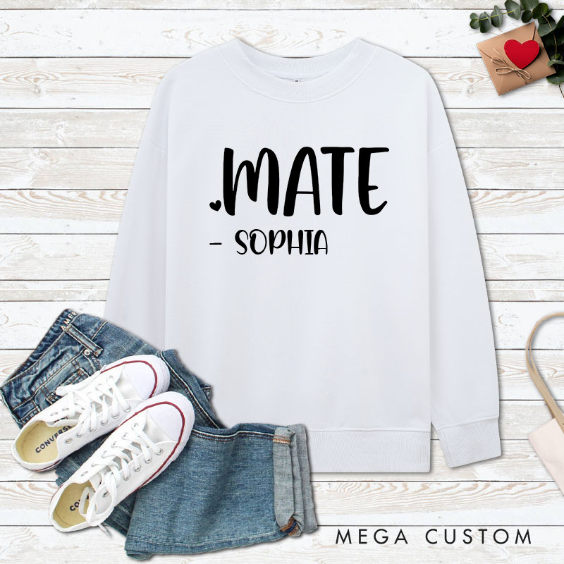 Personalized Couple Soul and Mate Boss Matching Sweatshirt Couple Soulmate Valentine's Day Sweatshirt for Husband Wife Boyfriend Girlfriend