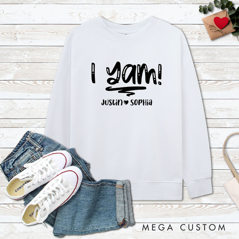 Personalized Couple Cute She's My Sweet Potato and I Yam Matching Sweatshirt Couple Thanksgiving Sweatshirt for Husband Wife Boyfriend Girlfriend