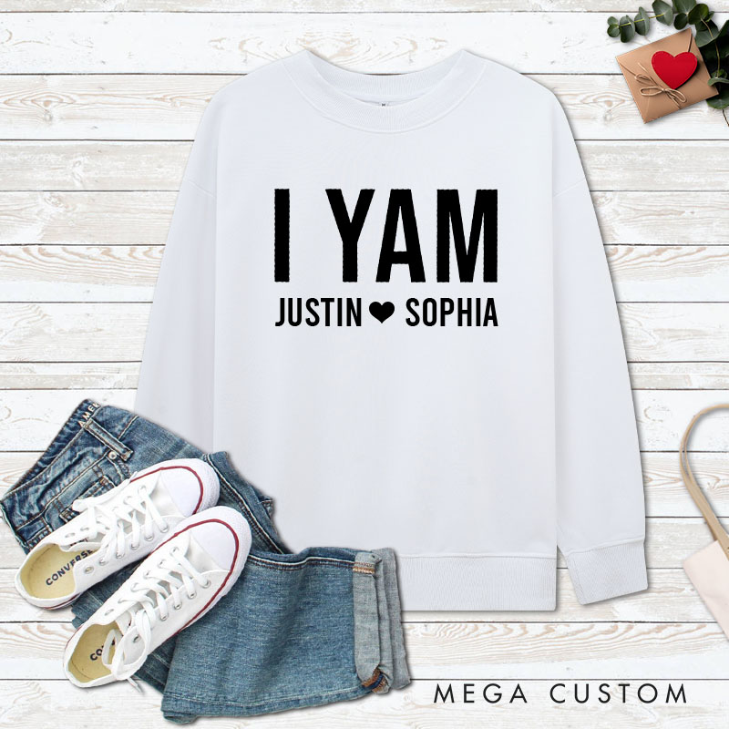 Personalized Couple Adorable She's My Sweet Potato and I Yam Matching Sweatshirt Couple Thanksgiving Sweatshirt for Husband Wife Boyfriend Girlfriend