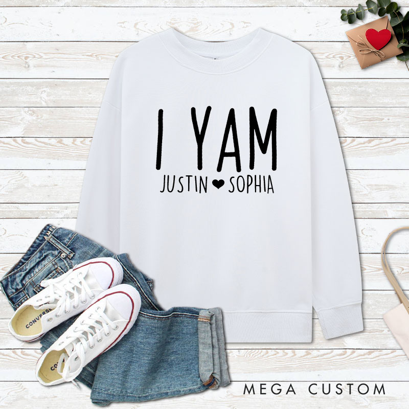 Personalized Couple Charming She's My Sweet Potato and I Yam Matching Sweatshirt Couple Thanksgiving Sweatshirt for Husband Wife Boyfriend Girlfriend