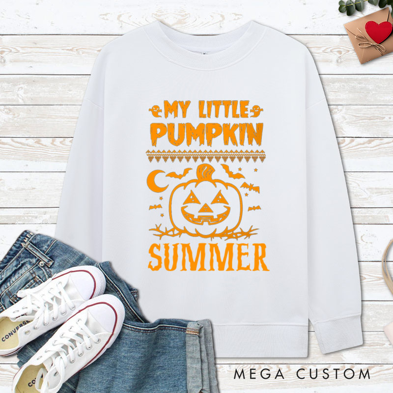 Personalized The Man Behind Pumpkin and My Little Pumpkin Halloween Couple Sweatshirt
