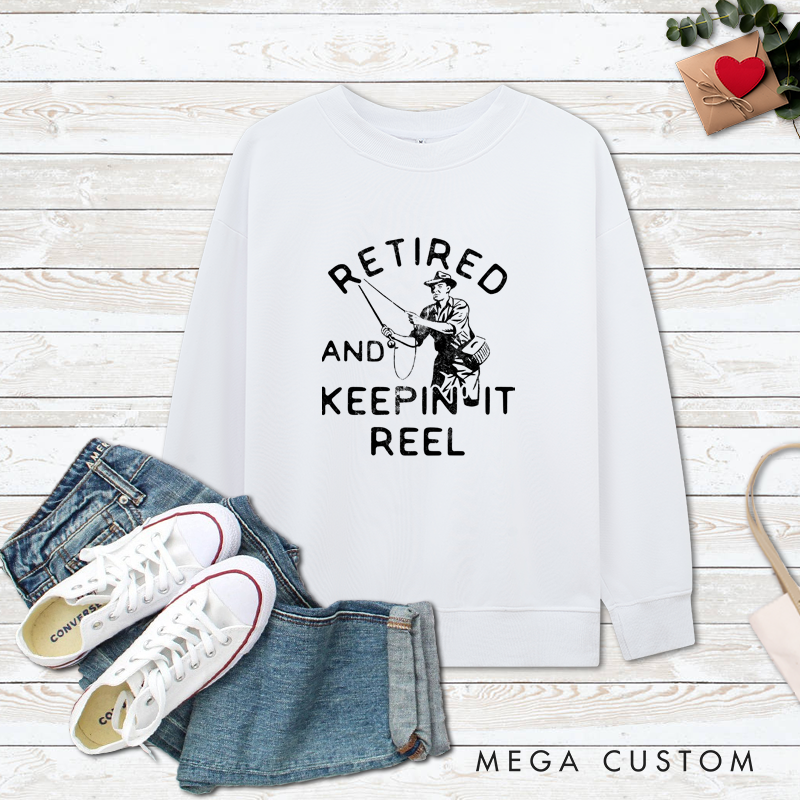 Personalized Retired Fishing Sweatshirt Fishing Sweatshirt Custom Photo Fishing Sweatshirt Funny and Comfortable Gift for Anglers Perfect for Retirees Who Love Fishing