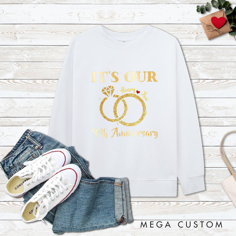 Personalized 25th Anniversary Sweatshirt Couple Anniversary Cruise Tops Celebrating 25 Years Tee for Wife Husband Couple Outfits for Her Him