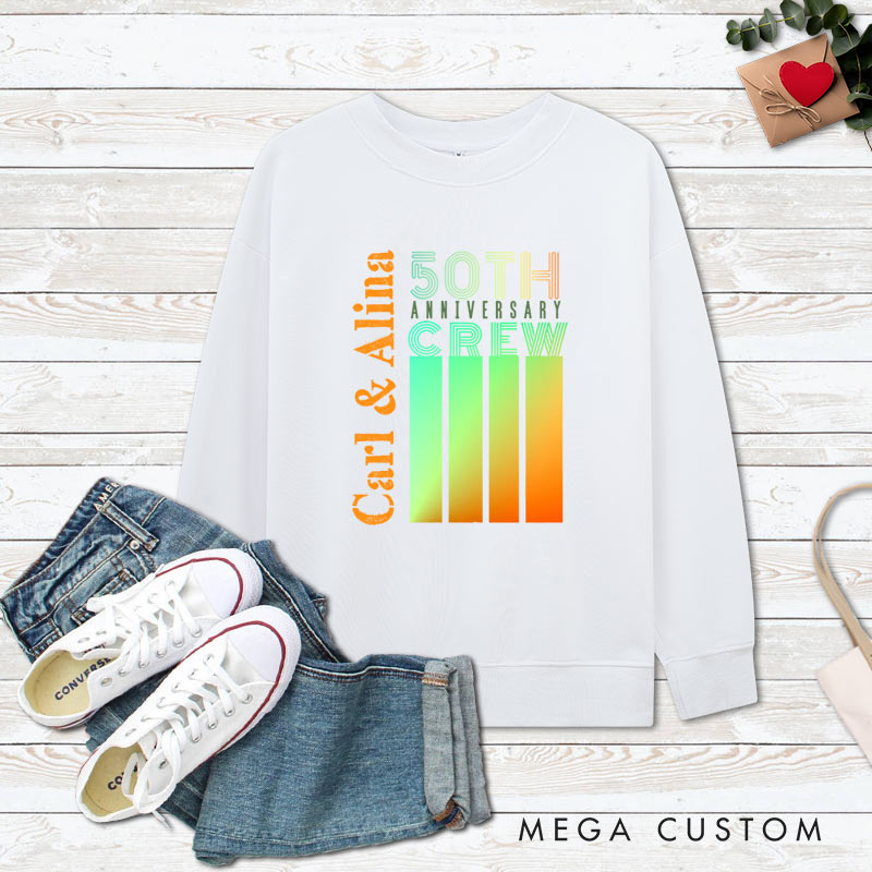 Personalized Couple 50th Anniversary Sweatshirt Modern Celebration Anniversary Top for Couple Sweatshirt for Husband Wife