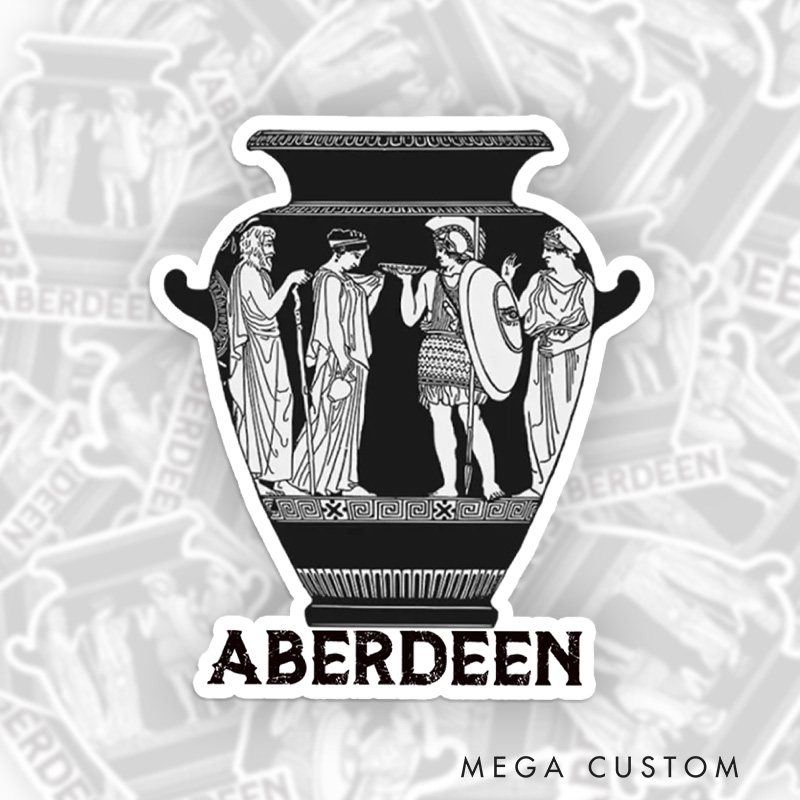 Personalized Greek-Style Vase Sticker Pottery Stickers with Name for Pottery Lovers Gift Clay Lover Gift