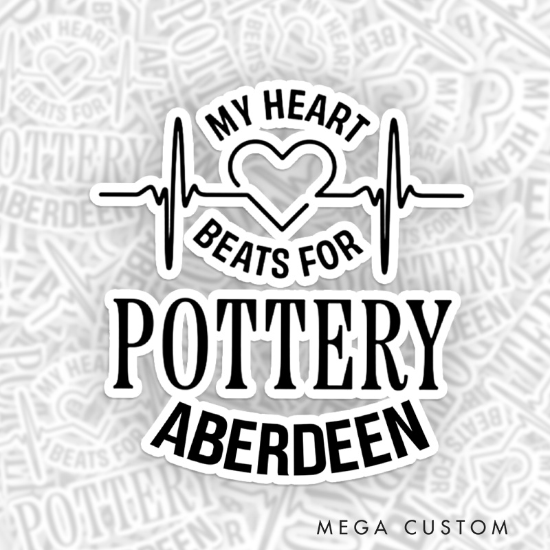 Personalized My Heart Beats for Pottery Sticker Pottery Lover Stickers with Name for Pottery Lovers Gift Clay Lover Gift
