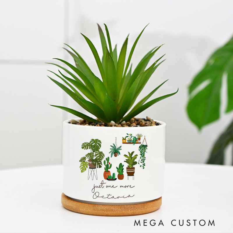 Personalized Just One More Plant Planters & Pots Indoor Plant Life Plant Pot with Name Plant Lover Gift Gardening Lovers Gift Gardener Gift