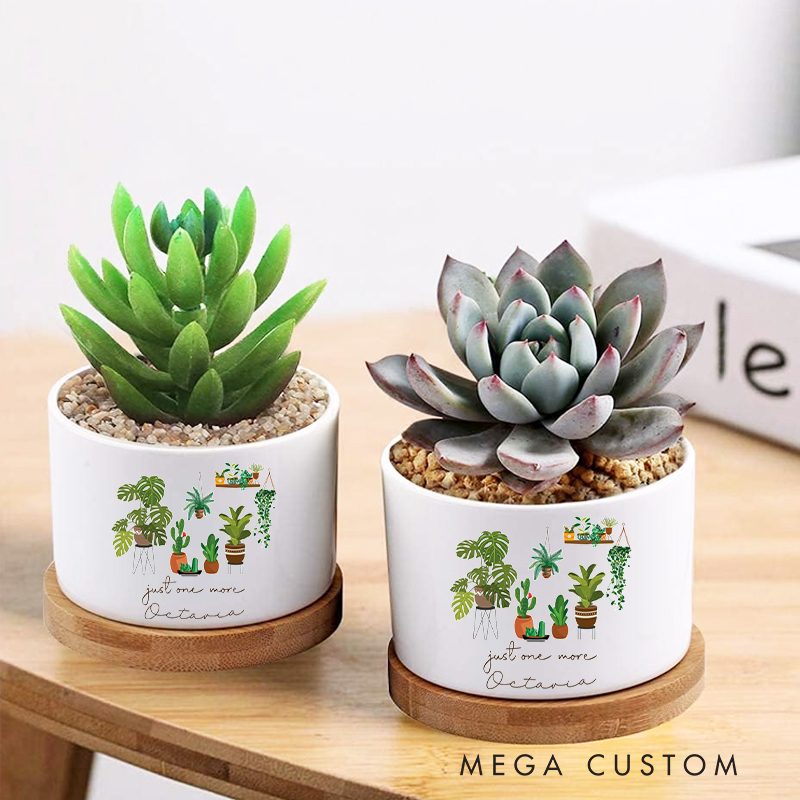 Personalized Just One More Plant Planters & Pots Indoor Plant Life Plant Pot with Name Plant Lover Gift Gardening Lovers Gift Gardener Gift