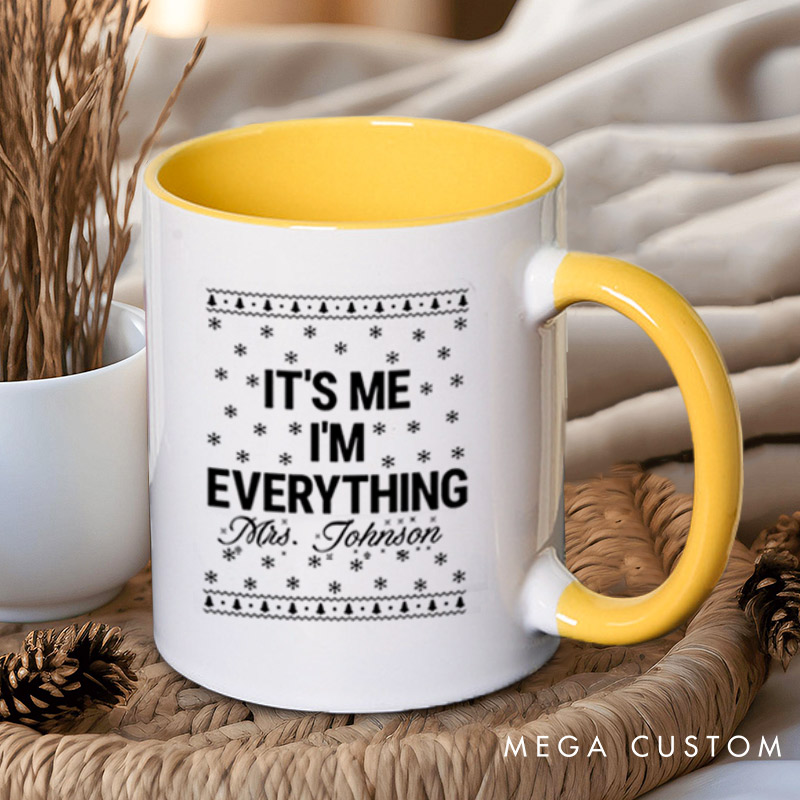 Personalized Playful Everything I Want for Christmas Matching Couple Mugs