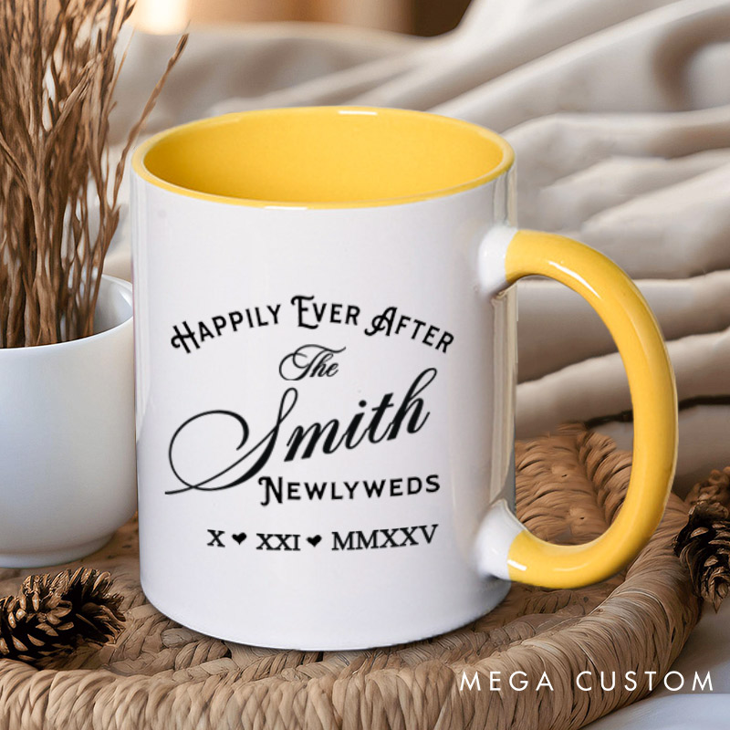 Personalized Newlyweds Happily Ever After Wedding Couple Mugs