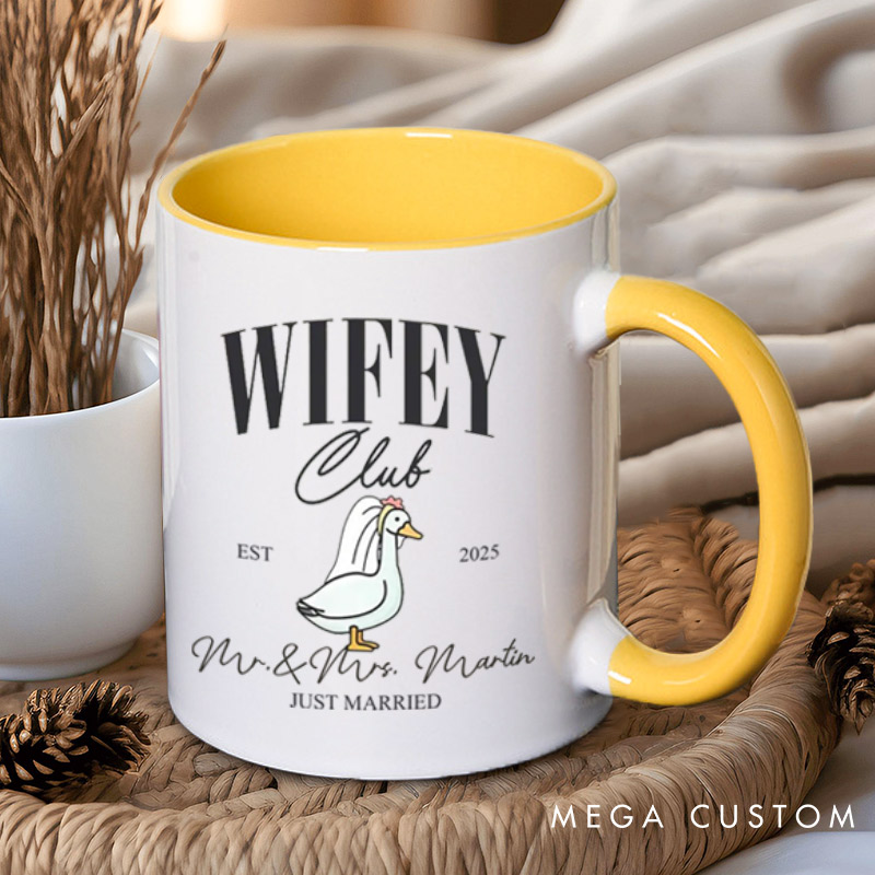 Personalized Just Married Husband and Wife Clubs Wedding Couple Mugs
