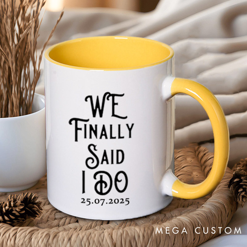 Personalized We Finally Said I Do Proposal Engagement Couple Mugs