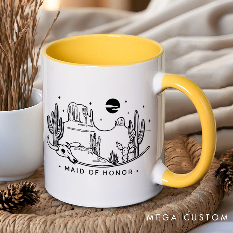 Personalized Desert-themed Bridesmaid Mug Maid of Honor Mug with Name Bachelorette Party Mug Bridesmaid Proposal Gift for Her Bridal Shower Mug