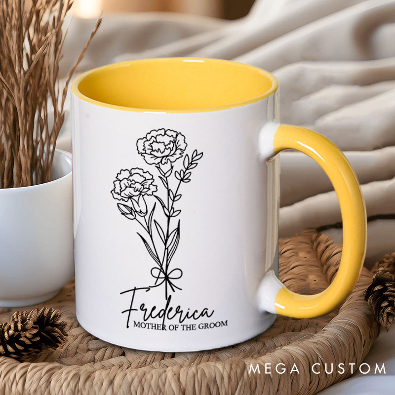 Personalized Delicate Bridesmaid Birth Flower Mug Maid of Honor Month Flower Mug Bachelorette Party Mug Bridesmaid Proposal Gift Bridal Shower Mug