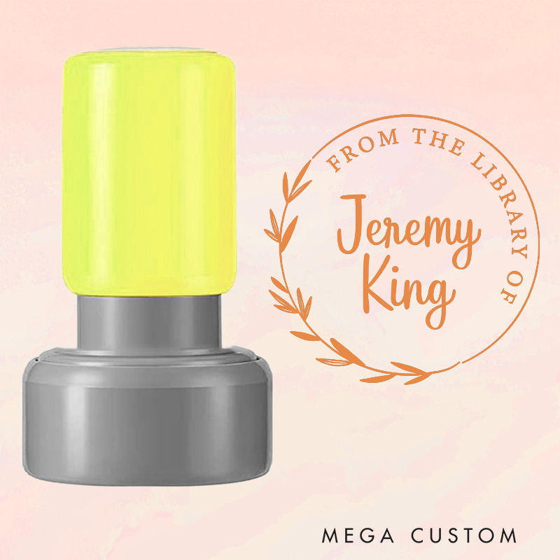 Personalized from the Library of Book Stamp Custom Round Book Stamp with Name Library Stamp Book Lover Gift Librarian Gift for Her