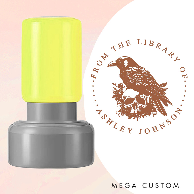 Personalized from the Library of Book Stamp Custom Mystery Book Lover Stamps with Name library Stamp for Book Lover Gift Bookish Halloween Gift