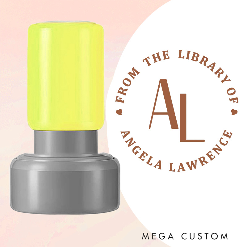 Personalized from the Library of Book Stamp Custom Initial with Name Library Stamp Reading Lover Gift Book Lover Gift for Bookish Gift