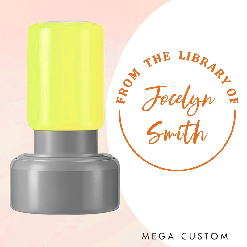 Personalized Round Book Stamp Custom from the Library of Stamp Library Stamp with Name Book Lover Gift for Bookish Gift Reader Gift