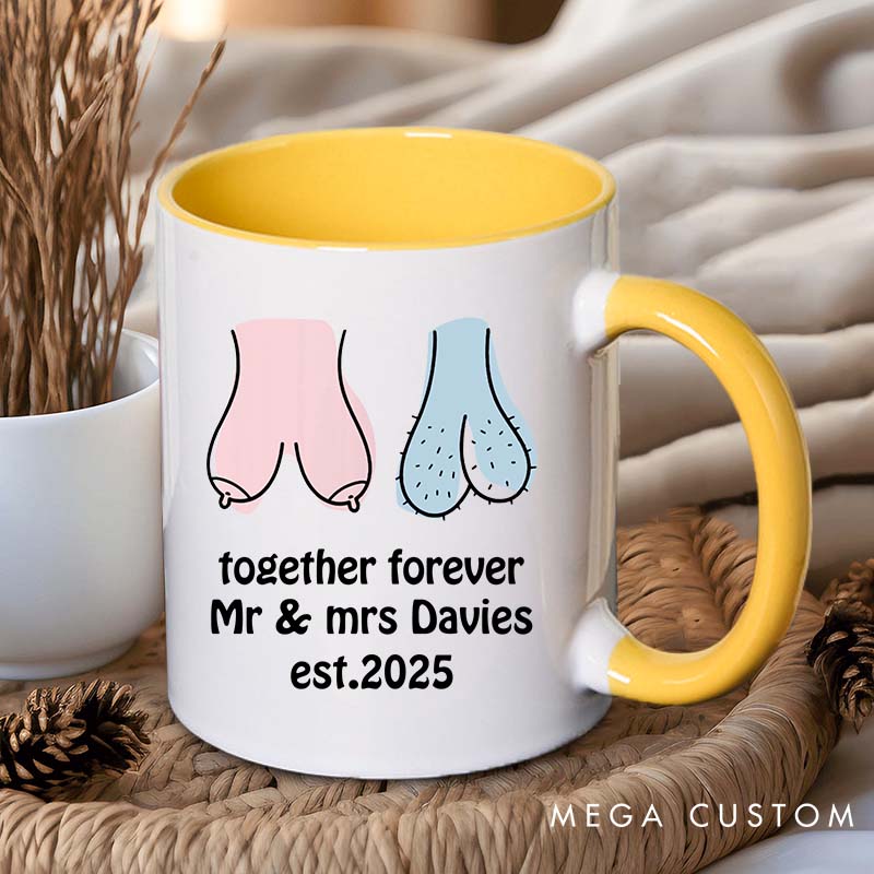Personalized Mr & Mrs Mug Couple Forever Together Coffee Mugs Anniversary Valentines Gift Cup for Her Him