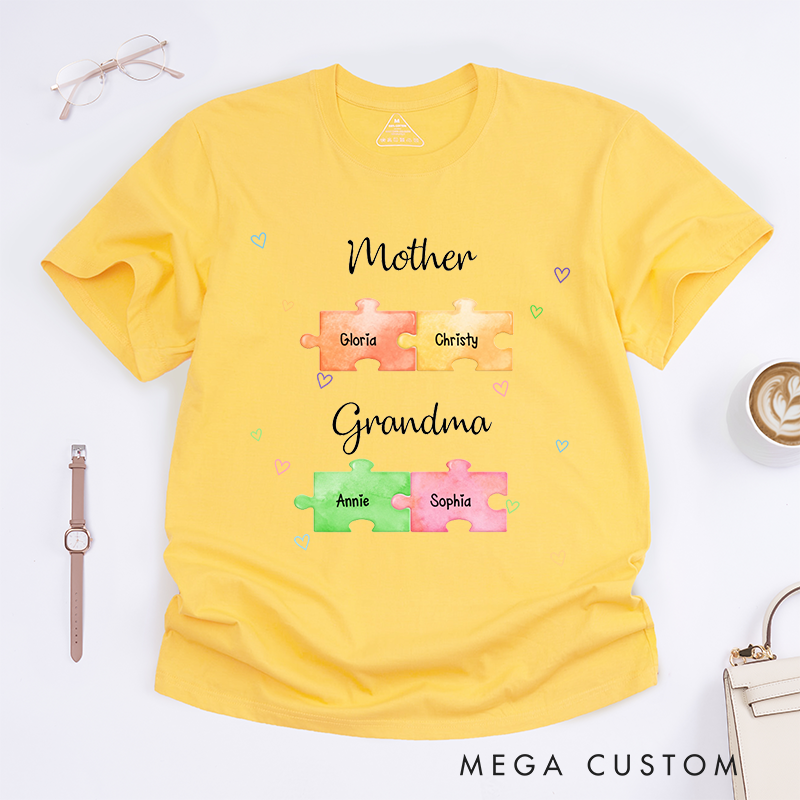Personalized Puzzle Gift for Mom Grandmother Classic T-Shirt
