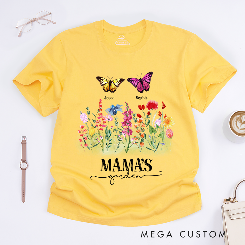 Personalized Garden Butterflies Classic T-Shirt Gifts for Mom Grandma