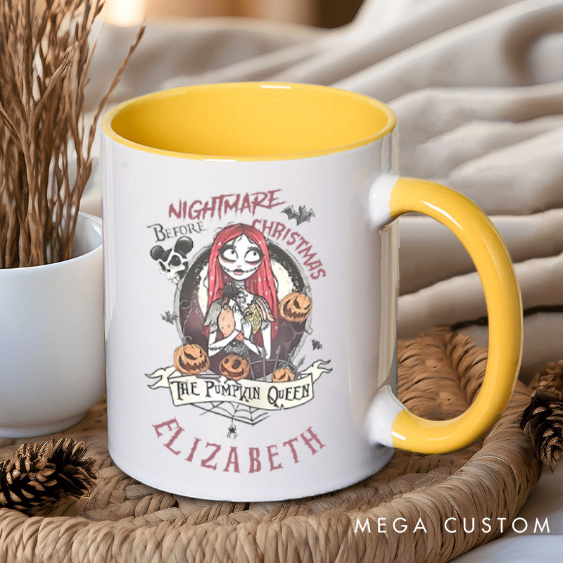 Personalized The Pumpkin King and Queen Halloween Couple Mugs 
