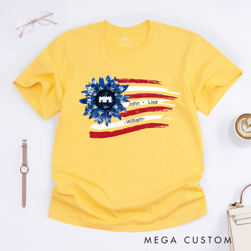 Personalized a Gift from Above Flowers and National Flag Design Classic T-shirt