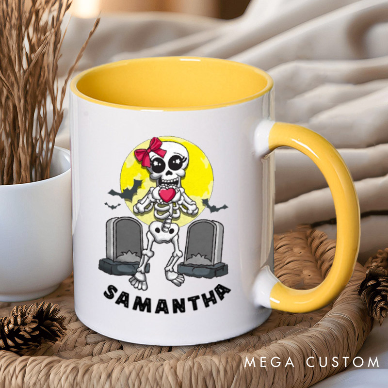 Personalized Funny Skeleton Couple Halloween Couple Mugs