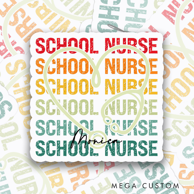 Personalized Nurse Stickers School Nurse Personalized Sticker Funny Nurse Sticker Vinyl Die Cut Sticker