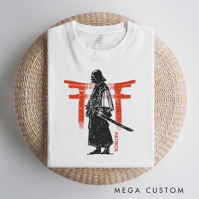 Personalized Black Samuri Galaxy Classic T-Shirts Japanese Style Geek Tshirt for Movie Lovers