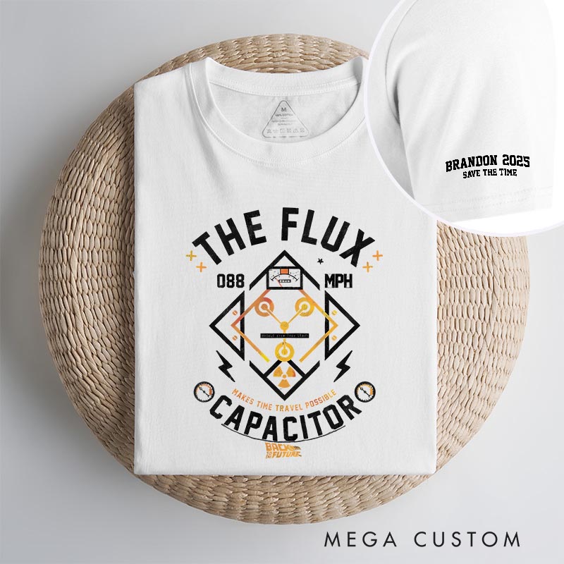 Personalized the Flux Capacitor Classic T-Shirts Future Fiction Movie Tshirt Geek Nerdy Movie Shirt