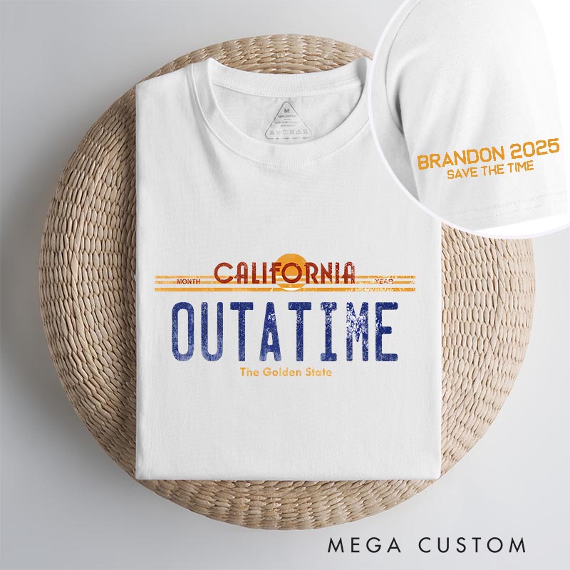 Personalized Outatime Classic T-Shirts Future Fiction Movie Tshirt Geek Nerdy Movie Shirt