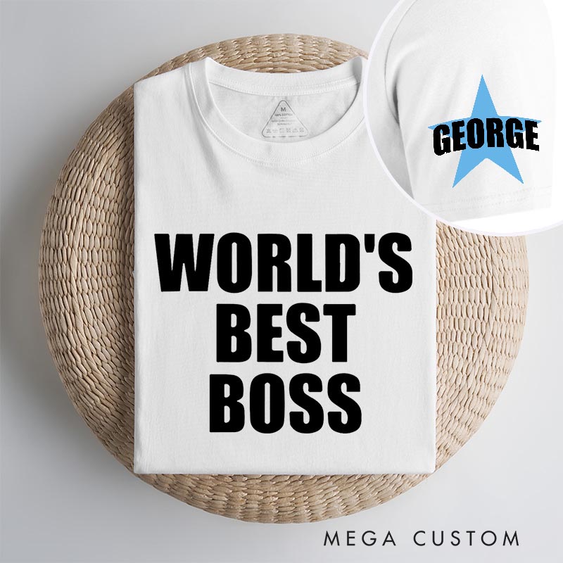Personalized World's Best Boss Star Funny Classic T-Shirts Daily Grind TV Series Tshirt Movie TV Show Fan Shirt